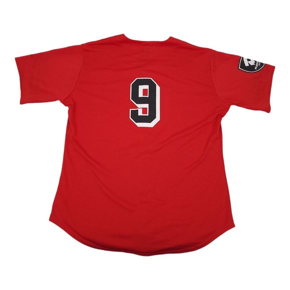 DeMarini Baseball Jersey Mens Size L Platinum Squad BB 9 Button Front Red - Picture 2 of 11